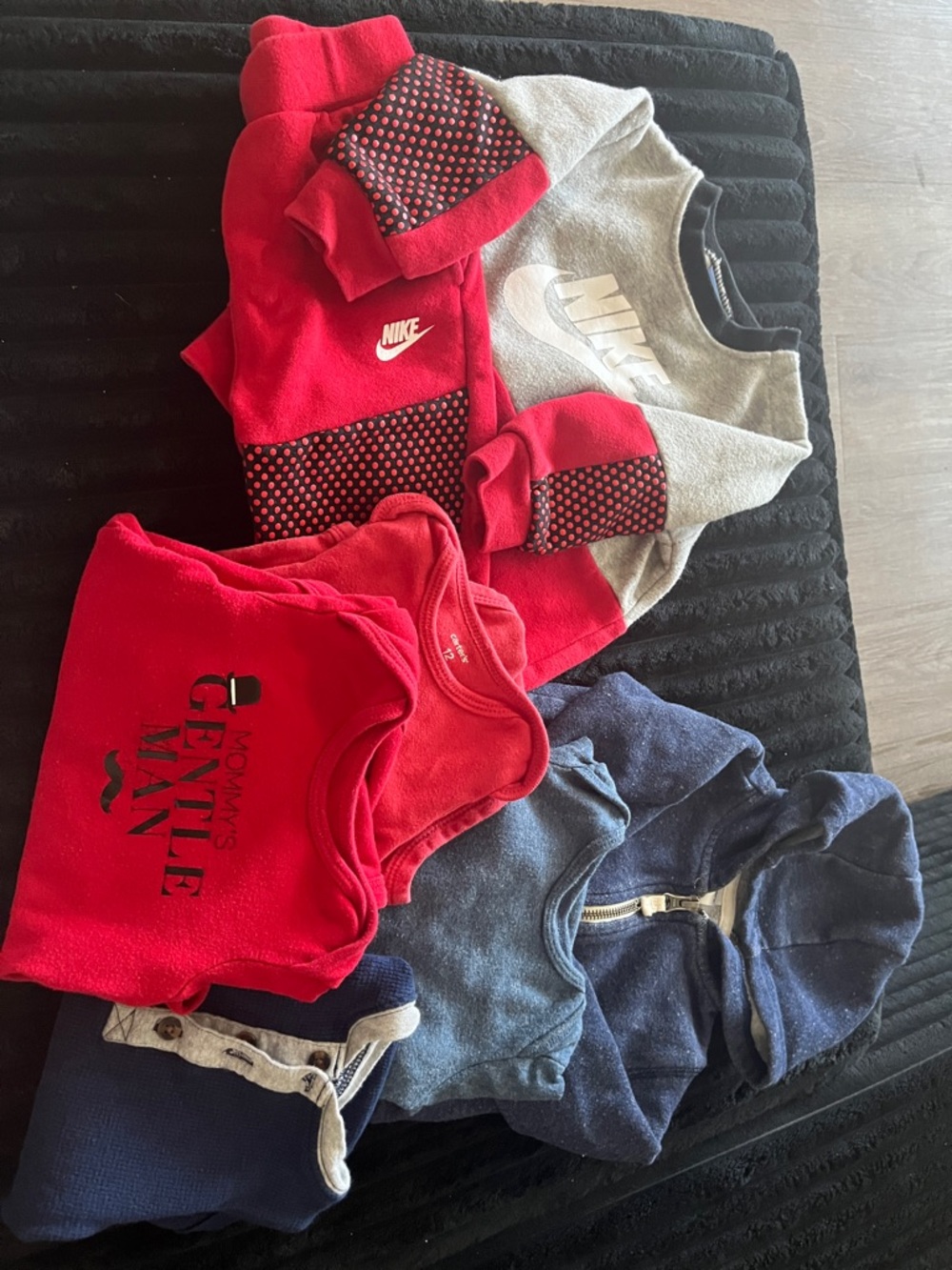 Nike Red, Gray & Navy Kids Sweatshirt  and Matching Pants Plus Bundle 12M